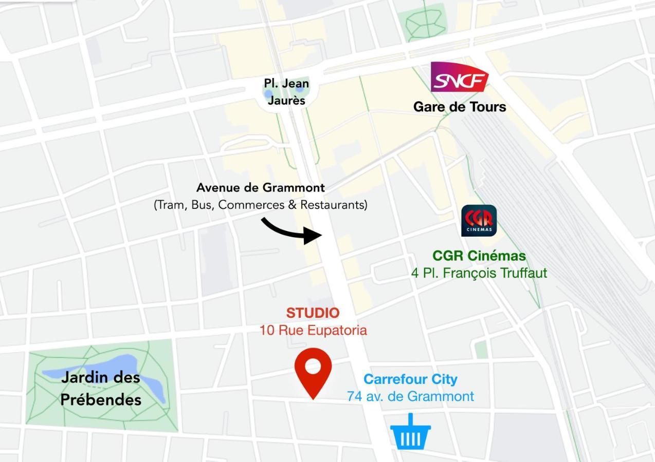 Studio Paisible Avec Jardin - Tours Centre Esterno foto